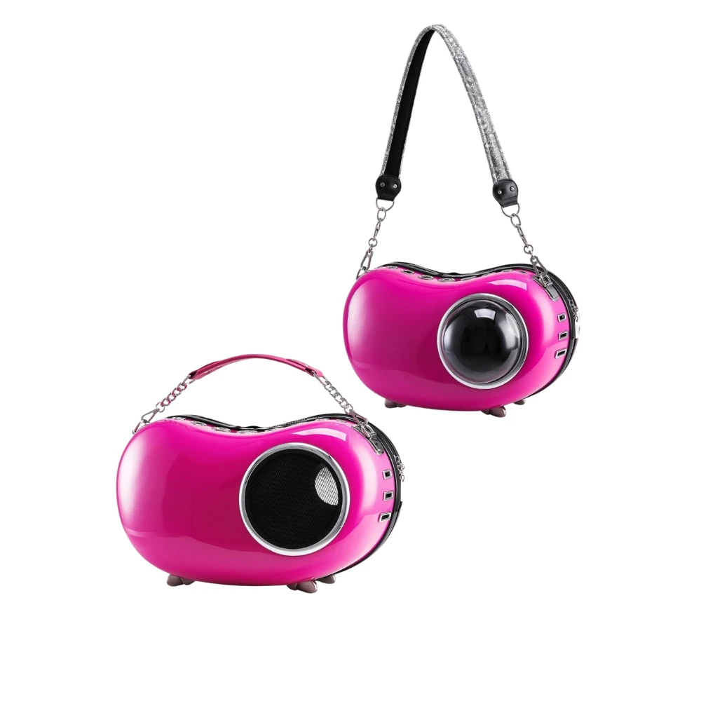 Pink Plastic Pet Carrier Backpack