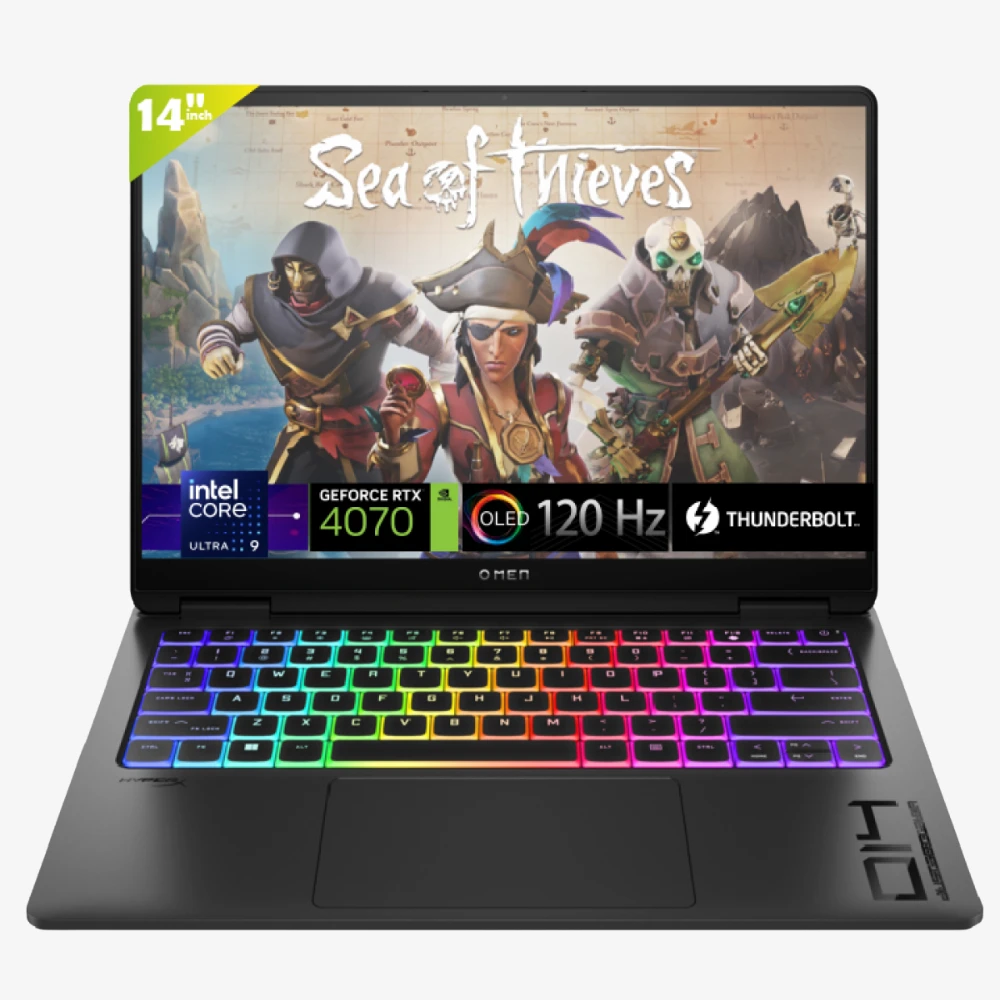 Laptop HP OMEN Transcend Gaming Light-Wight Laptop 14-fb0000ne Intel Core™ Ultra 9 185H Ai Boost NVIDIA GeForce RTX 4070 8GB GPU 14" 3K (2880 x 1800), OLED 120Hz - Black