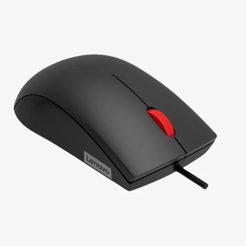 Lenovo 120 Wired Plug & Play USB Mouse, High Resolution 1600 DPI Optical Sensor, 3-Button Design with clickable Scroll Wheel, Ambidextrous, Ergonomic Mouse for Comfortable All-Day Grip