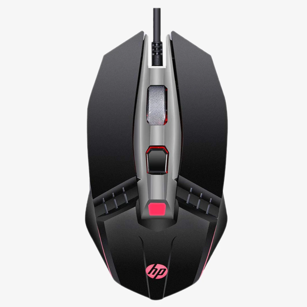 HP M270 Backlit USB Wired Gaming Mouse with 6 Buttons, 4-Speed Customizable 2400 DPI, Ergonomic Design